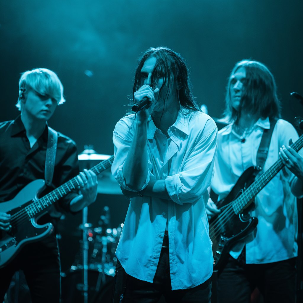 Shoegaze band performing live